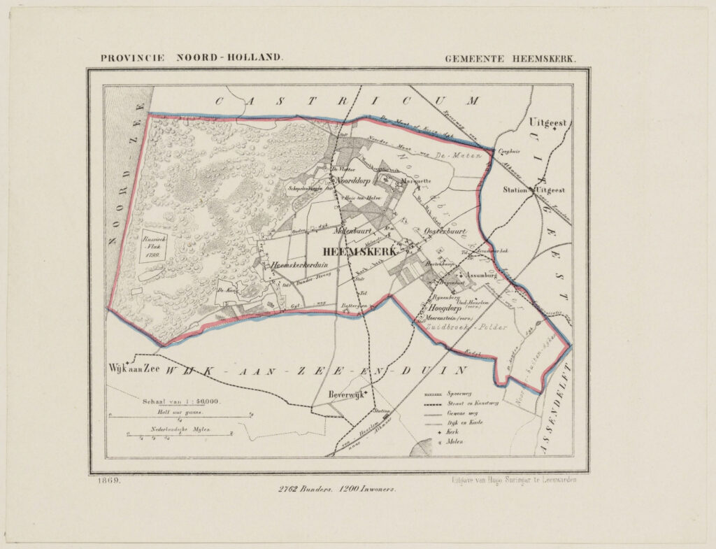 Gegevens cataloguskaartje: "Provincie Noord-Holland. Gemeente Heemskerk"